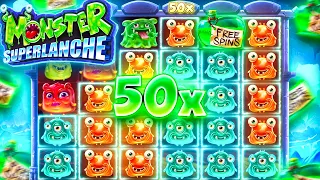 HUGE 50X MULTIPLIER CONNECTED ON MONSTER SUPERLANCHE!! (Bonus Buys)