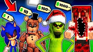 KUPIŁEM NAJGORSZE POTWORY GRINCH, FNAF, GPLAY.EXE, SONIC.EXE ZE SKLEPU W MINECRAFT?! GPLAY & LAKI