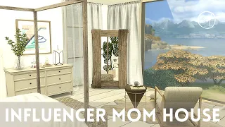 STYLISH BEACH HOUSE FOR INFLUENCER MOM || Sims 4 || CC SPEED BUILD