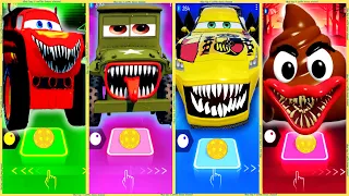 coffin dance - Mcqueen Eater Big Wheels vs Sarge Eater vs Camino Eater vs Poop Eater | tiles hop 🔥❗