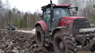 Вспашка по снегу при минусе| Plowing through the snow| Case IH Puma 155, 210| KUHN Multi Master