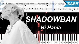 SHADOWBAN - Hi Hania | ŁATWY PIANO TUTORIAL | NUTY