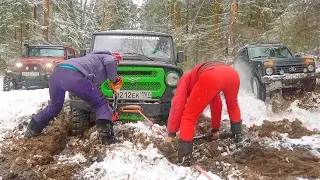 Блондинка за рулём Уаз поспорила с Нивами, Jeep и Уаз Патриот на Бездорожье