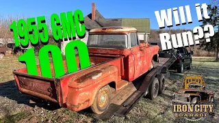 1955 GMC 100 Big back window. Barn Find, Will it Run? (Truck Hoard)