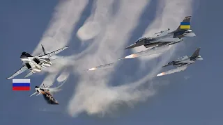 Shocking Moment! US F-16 Fighter Jet Pilot Blows Up All Russian Mig-29Sm Fighter Jets