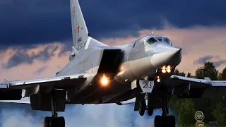 Russian forces flies 8 TU-22m3 bombers, possibly on a mission to deliver a Type X cruise missile