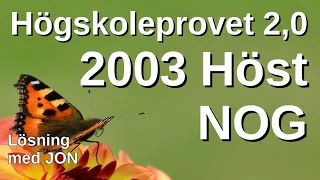 HP 2,0 2003 Höst NOG Högskoleprovet med lösningar med Jon