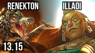 RENEKTON vs ILLAOI (TOP) | 6/0/1, 6 solo kills, 900+ games, Dominating | KR Master | 13.15