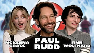 Ghostbusters Frozen Empire CHAOTIC Interview With Paul Rudd, Finn Wolfhard & Mckenna Grace 😂