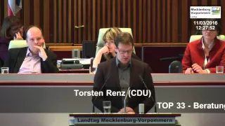 111.03.2016, Torsten Renz, CDU-Fraktion, Landtag M-V, Debatte Hartz-IV-Rechtsverschärfung