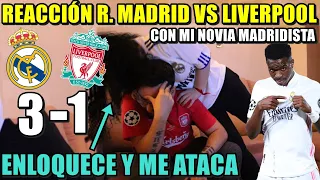 HINCHA del BARÇA REACCIONA al REAL MADRID 3 LIVERPOOL 1 con mi NOVIA MADRIDISTA - ¡ENLOQUECE!