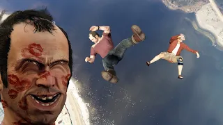 Ron survived a high-altitude fall without a scratch?！In traffic at a speed of 9999999! - GTA5