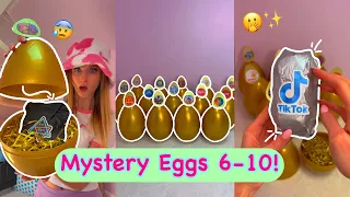 [ASMR] Opening Giant GOLDEN Mystery Eggs!!😱🥚✨| Eggs 6-10!🫢 (Barbie, FNAF, SpongeBob & more!🤫)