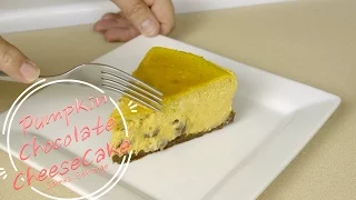 Pumpkin Chocolate Chip Cheesecake Recipe / English subtitles