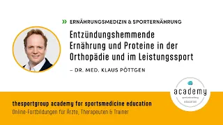 Entzündungshemmende Ernährung und Proteine in der Orthopädie und im Leistungssport