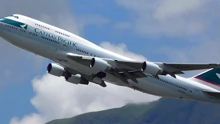 Hong Kong Airport Plane Spotting. Sunset Takeoffs and Landings and More