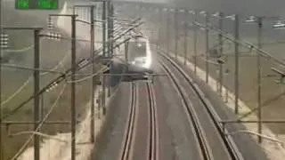 TRAIN SPEED CHECKING 574 kmh - watch the top left speed.mov