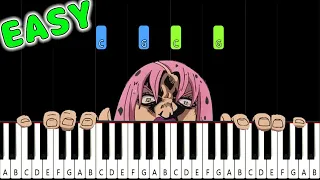 Diavolo's Theme (Un'altra Persona) JoJo - Golden Wind - EASY Piano Tutorial [animelovemen]