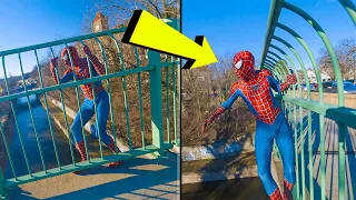 SPIDERMAN CLIMBS A BRIDGE IN REAL LIFE!!!