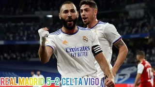 FT REAL MADRID VS CELTA VIGO 5-2| Benzema’s Hat-trick| Camavinga, Vini Jr Scores|Highlight|Goals.