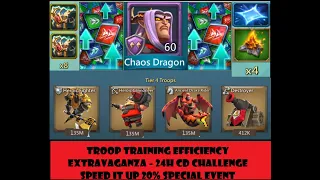 Lords Mobile - Troops training efficiency - Extravaganza - 24H Challenge -Speed it up event! 100%F2P