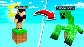 A Cada Minuto Eu Viro um MOB DIFERENTE em UM BLOCO no MINECRAFT!