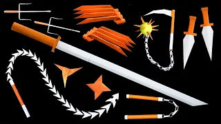 11 Origami Ninja DAGGERS and SWORD || Ninja star/Claws/Nunchacku/Sai