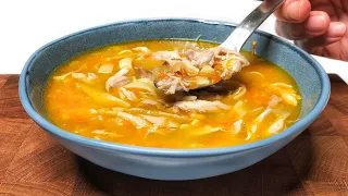 Turkish Chicken Soup! One plate is never enough! A delicious and healthy soup recipe! Chicken ideas