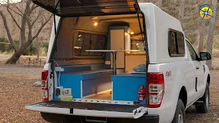 Ford Ranger Truck Bed Camper for two people - Inside Tour & Description