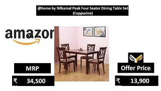 @home by Nilkamal Peak Four Seater Dining Table Set (Cappucino)