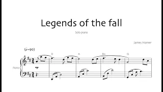 Legends of the fall - The ludlows - Solo piano sheet music