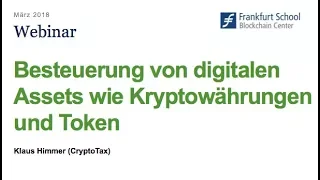 Besteuerung von digitalen Assets wie Kryptowährungen und Token
