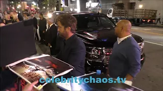 Actor Gerard Butler makes fans happy hooking them up with valuable autographs