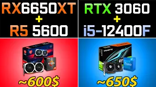 RX 6650 XT + R5 5600 vs. RTX 3060 + i5-12400F | Which is Better Combo?