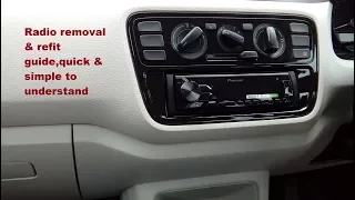 VW UP 2010-1015 radio removal & refit guide with part numbers