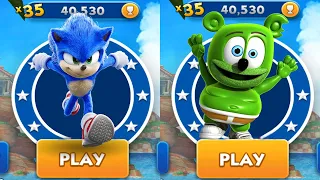 Sonic Dash vs Gummy Bear Run - Movie Sonic vs All Bosses Zazz Eggman - All 62 Characters Unlocked