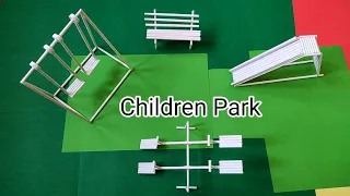 How to make Children Park || Park Model Making Craft Idea || Simple paper craft || Diy || Art