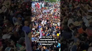 AMLO marchando en compañía de Claudia Sheinbaum y Adán Augusto #Marcha4T