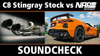 Corvette C8 Stingray Sound Comparison ▶ Stock vs. NAP active performance exhaust