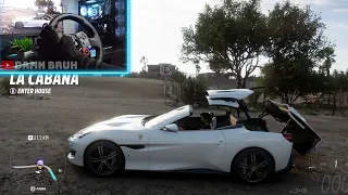 Ferrari Portofino (convertible) - Forza Horizon 5  | G29 Steering Wheel Gameplay 4K | Damn Bruh