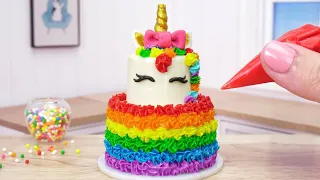 Rainbow cake 🌈 Miniature Unicorn cake decorating | 1000+ Miniature Idea And Drawing