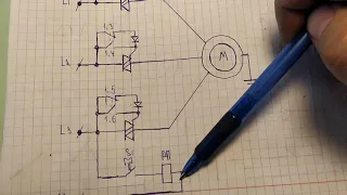 Симисторный пускатель для 3-х фазного электродвигателя.