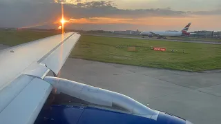SUNSET TAKEOFF | British Airways A320 Takeoff from London Heathrow Airport