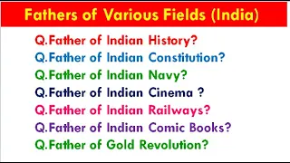 Father of Different Fields Gk|| Important Famous Father in India || Father of  Various Fields