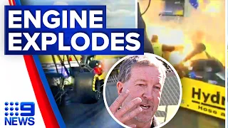 Crew recovering after dragster exploded at Sydney raceway | 9 News Australia
