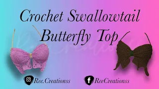 Crochet Butterfly Top | Crochet Swallowtail Butterfly Bralette | 2000s inspired crochet