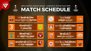 Knockout Round Play-offs UEFA Europa League 2022/23 Match Schedule & Fixtures