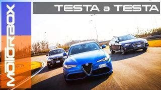 Giulia Veloce Q4 vs A4 quattro vs Serie 3 xDrive | La prova delle trazioni integrali [ENG SUB]