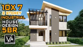 10x7 2 Storey Industrial House Design (70 sqm) 5 Bedroom