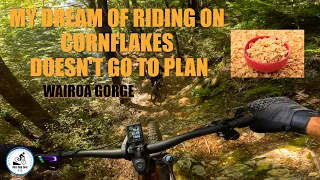 My dream of riding on corn flakes doesn't go to plan. Wairoa Gorge, Nelson NZ